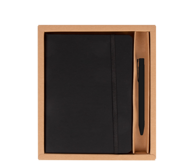 Set Ecológico Libreta PU Reciclado y Bolígrafo Aluminio