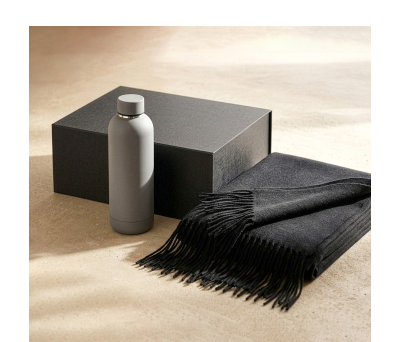 Set Regalo Botella Térmica y Bufanda Suave en Caja Personalizable - AGY53594K