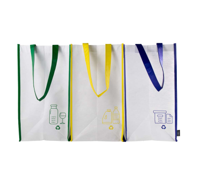 Set de 3 Bolsas de Reciclaje RPET Plegables para Hogar