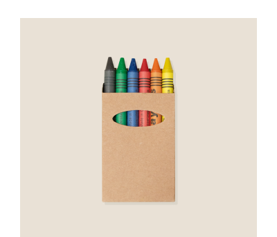 Set de 6 Ceras para Dibujar en Caja Kraft - AGY28236