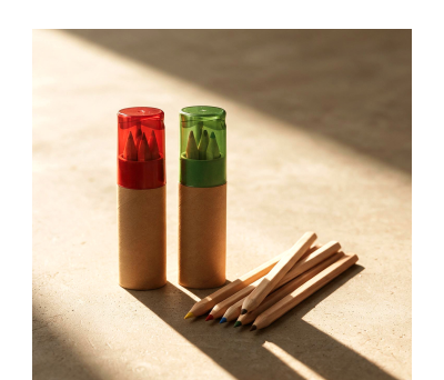 Set de 6 Lápices de Madera con Sacapuntas en Tubo de Cartón - AGY50044