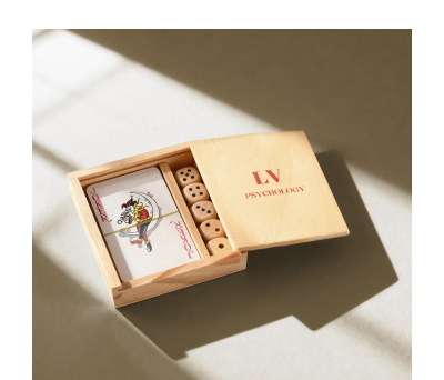 Set de Baraja y Dados en Caja de Madera Deslizante para Regalo - AGY56047