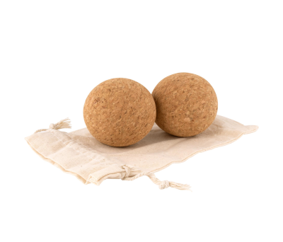 Set de Bolas de Masaje de Corcho con Bolsa de Algodón
