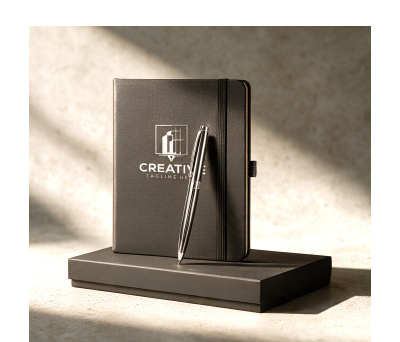 Set de Cuaderno A5 y Bolígrafo Giratorio en Caja de Regalo - AGY55533K