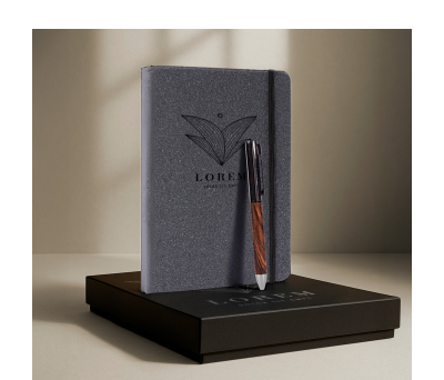 Set de Escritura Elegante con Libreta A5 y Bolígrafo Giratorio