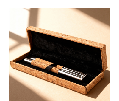 Set de Escritura en Estuche de Corcho y Metal - AGY52580