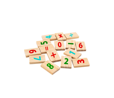 Set de Números y Símbolos Matemáticos de Madera con Bolsa de Algodón