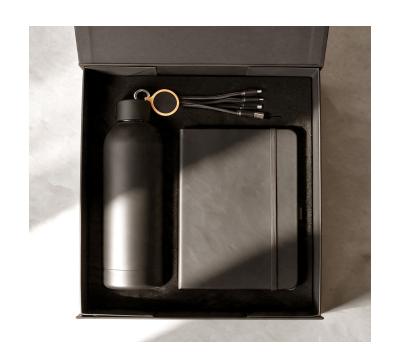 Set de Regalo Sostenible con Botella, Libreta y Cable USB - AGY54544