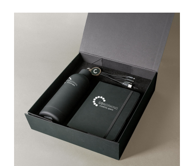 Set de Regalo Sostenible con Botella, Libreta y Cable USB