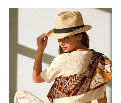 Sombrero de Paja de Papel Unisex con Ala Corta - AGY39021