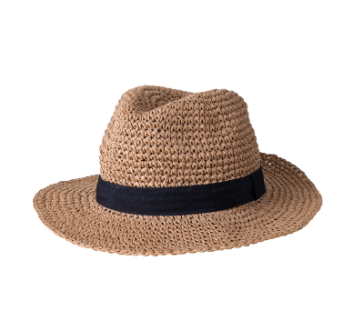 Sombrero de Rafia Tejida con Etiqueta