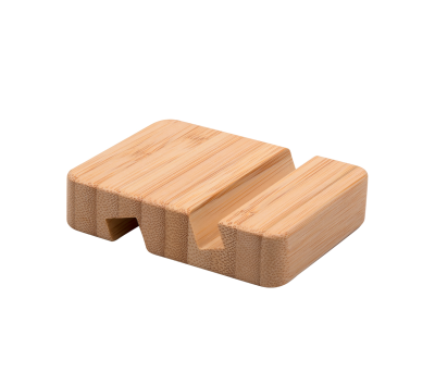 Soporte Bambú Dual para Móvil y Tablet Regalo Ecológico