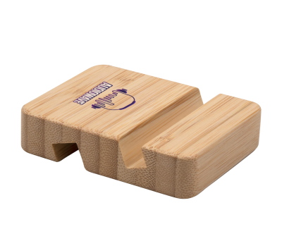 Soporte Bambú Dual para Móvil y Tablet Regalo Ecológico