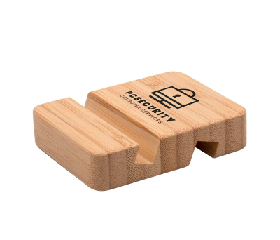 Soporte Bambú Dual para Móvil y Tablet Regalo Ecológico