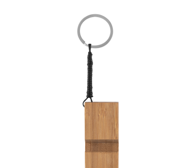 Soporte Móvil de Bambú con Llavero