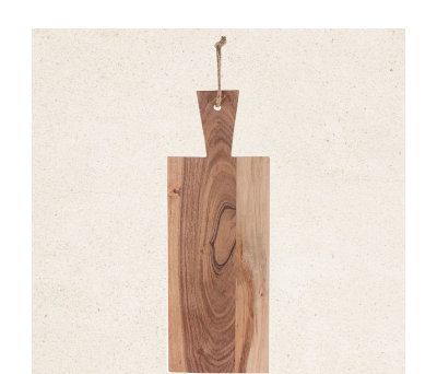 Tabla de Cocina Rectangular de Madera de Acacia con Cuerda de Yute - AGY52554