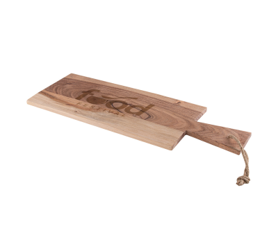Tabla de Cocina Rectangular de Madera de Acacia con Cuerda de Yute