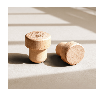 Tapón de Botella de Vino en Madera de Haya - AGY52532