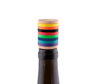 Tapón de Corcho y Madera con Anillas Identificadoras para Copas