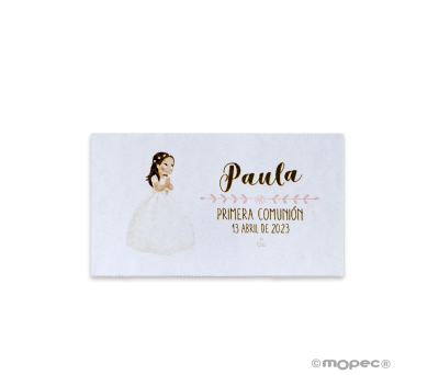 Tarj. precortadas niña Comunión vestido largo 30xhj..min.5 - AX9310