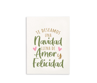 Tarjeta Navidad..Amor y Felicidad 5,2x7,4cm.1hj=16u, min.5hj - ANX10.1