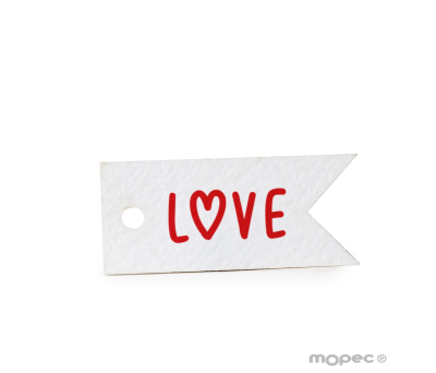 Tarjeta banderola LOVE 3.7x1.7cm. (preciox77u) min.77 - AX3