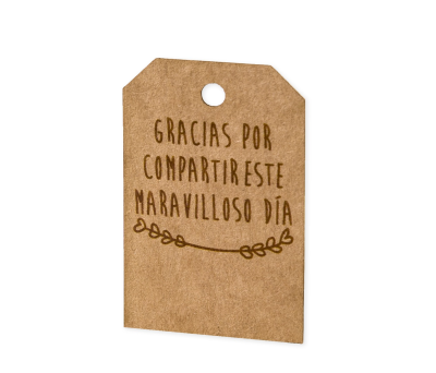 Tarjeta kraft Gracias Por Compartir (preciox36u.) min36 - AX738.61.1