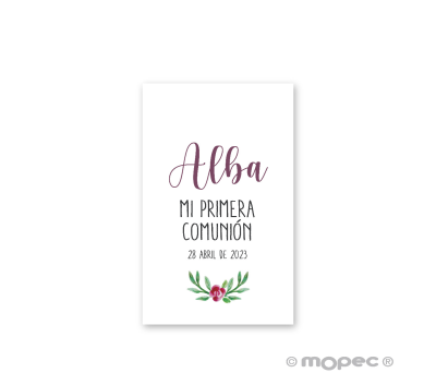 Tarjeta precortada niña Comunión flores 30xhj.. min.5 AX9176