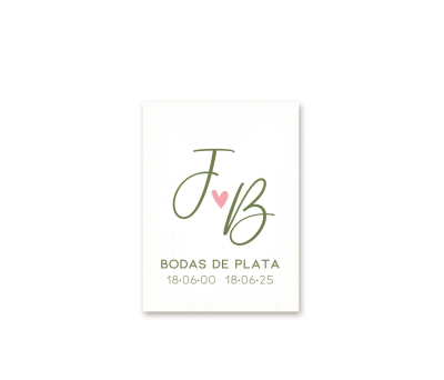 Tarjeta precortadas corazón iniciales 3,5x5cm. 36xhj., min.5 - AX25