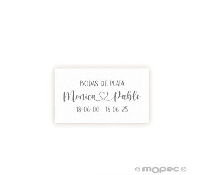 Tarjetas precortadas Bodas de Plata 30xhj., min.5 - AX325