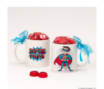 Taza cerámica 6 bombones SUPER PAPÁ en caja regalo - AGB723.1