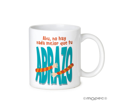 Taza cerámica Abu no hay nada...Abrazo en caja regalo - AG325.1