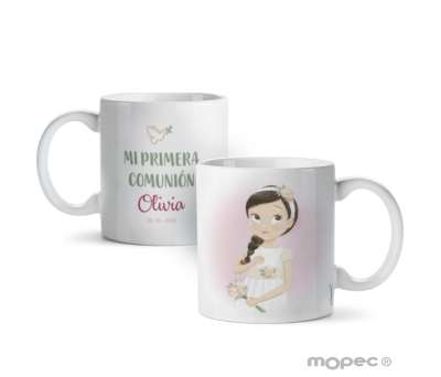 Taza cerámica Comunión niña romántica en caja regalo - AG969.1