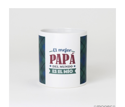 Taza cerámica El mejor Papá cuadro escocés en caja regalo - AG430.1