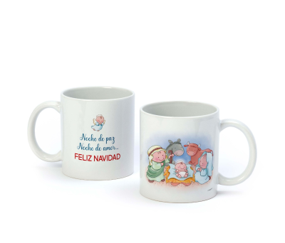 Taza cerámica Feliz Navidad Pit & Pita Belén en caja regalo - ANG6.1