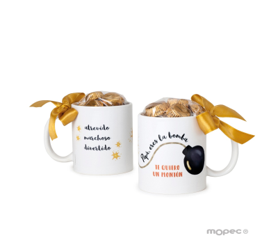 Taza cerámica Papá Bomba 6bombones en caja regalo - AGB412.3.1