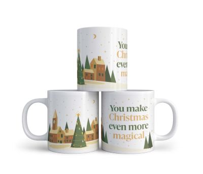 Taza cerámica Pueblo Navideño Merry Christmas - ANG10.3