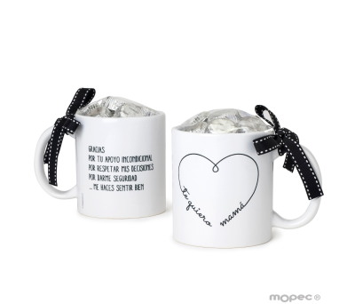 Taza cerámica Te Quiero Mamá corazón 6bombones caja regalo - AGB471.1