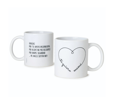 Taza cerámica Te Quiero Mamá corazón en caja regalo - AG471.1