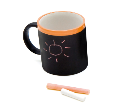 Taza de Cerámica con Acabado Pizarra y Tiza para Regalo