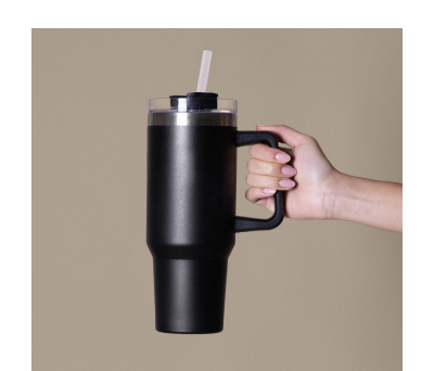 Termo Botella Grande Acero Inoxidable Reciclado con Pajita y Asa 1,18 L - AGY55047