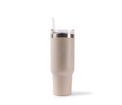 Termo Botella Grande Acero Inoxidable Reciclado con Pajita y Asa 1,18 L