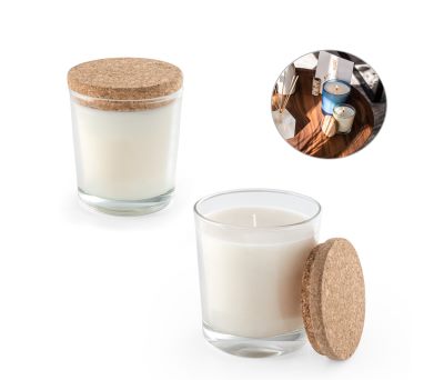 Vela Aromática en Vaso de Cristal con Tapa de Corcho 180g