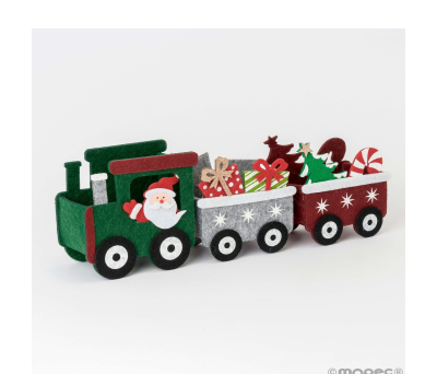 Tren Papá Noel con vagones de fieltro 27cm. - ANA55