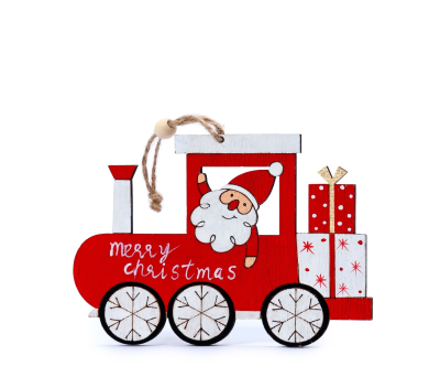 Tren madera rojo 13cm. con colgante - ANW74
