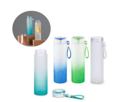 Botella de Vidrio Borosilicato Acabado Mate con Asa