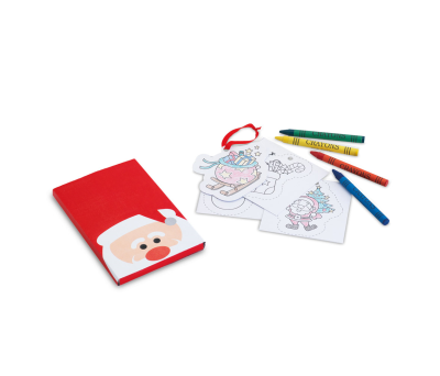 Libro De Navidad Para Colorear Presentado En Sobre De Regalo Kraft Azul Y  Adhesivo De Navidad