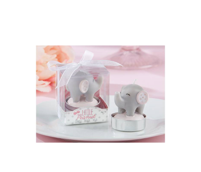 VELA BAUTIZO ELEFANTE ROSA EN CAJA REGALO - A6558-RS