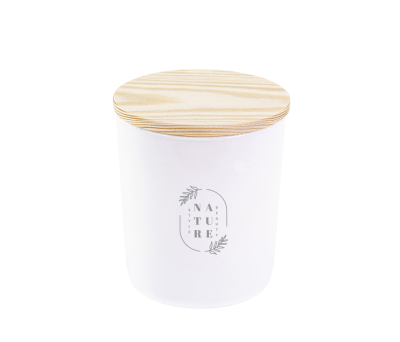 Vela Aromática de Cristal con Tapa de Bambú