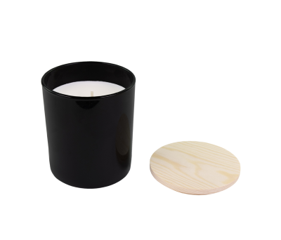 Vela Aromática de Cristal con Tapa de Bambú